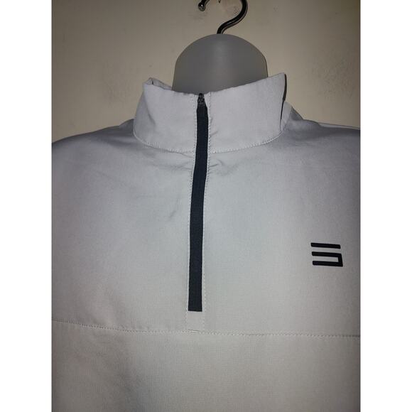 Three Sixty Six Men's Golf Jacket Medium 1/4 Zip Windbreaker Pullover Gray - Picture 2 of 8